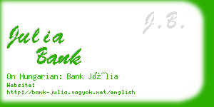 julia bank business card